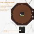 thumbnail image 3 of Octagonal Wood Wall Clock - Mahogany Color, 3 of 4
