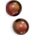 thumbnail image 1 of 925 Sterling Silver 11-12mm Brown FW Cultured Button Pearl Stud Ear, 1 of 2