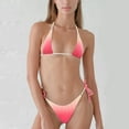 thumbnail image 4 of Fesfesfes Bikini Sets for Women 2023 New Sexy Swimwear Split Bikini Sets High Waist Swimsuit Split Swimwear Beachwear Halter Neck Pool Party Bikinis Under $10, 4 of 7