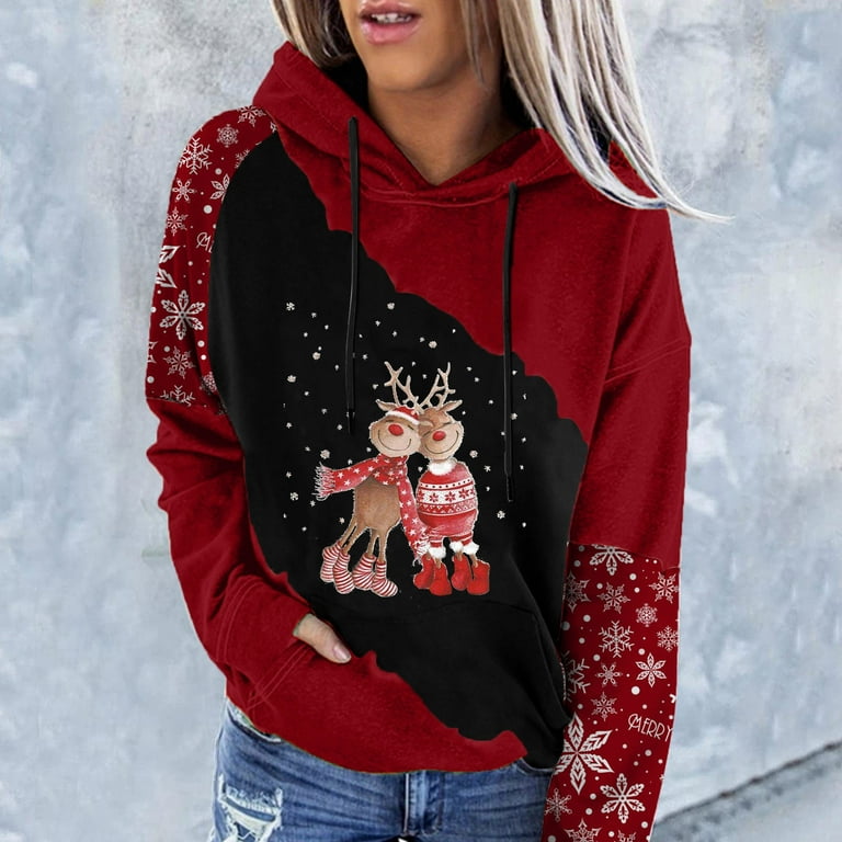 Christmas Snowflake Fawn Long Sleeve Sweaters