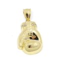 thumbnail image 2 of 10k yellow Gold boxing glove Pendant cubic zirconia gift sport fine jewelry 7.5g, 2 of 12