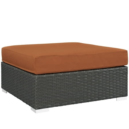 Modway Sojourn Outdoor Patio Sunbrella Square Ottoman, Multiple Colors