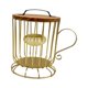 thumbnail image 5 of Portacápsulas de café de hierro moderno, rústico, redondo, con tapa de madera oro, 5 of 9