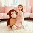 thumbnail image 3 of IKASA Giant Monkey Stuffed Animal Plush Toy,Large Jumbo 30" Brown Huge Cute Soft Toys,Big Size Fluffy Plushy Fat Oversized Plushie,Gifts for Kids Girls Boys Girlfriend Children, 3 of 6