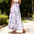 thumbnail image 5 of LWavelet Women Polka Dot Print Maxi Skirt Elastic Waist With Pockets Casual Summer Long Skirt Purple 2XL, 5 of 5