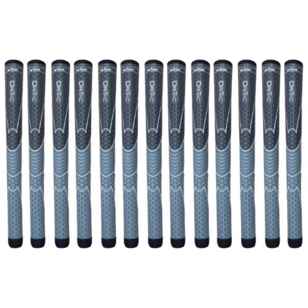 TITANUN DRI-TAC OVERSIZE by Winn- LATEST SERIES 13 Pieces DarkGrey/SilverGrey Golf Grip - Non-Slip & Cushioned Comfort - Incredible Comfort & Moisture-Wicking - Shock Absorption