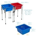 thumbnail image 2 of ECR4Kids 2-Station Sand and Water Adjustable Height Table, Sensory Bins, Blue/Red, 2 of 9