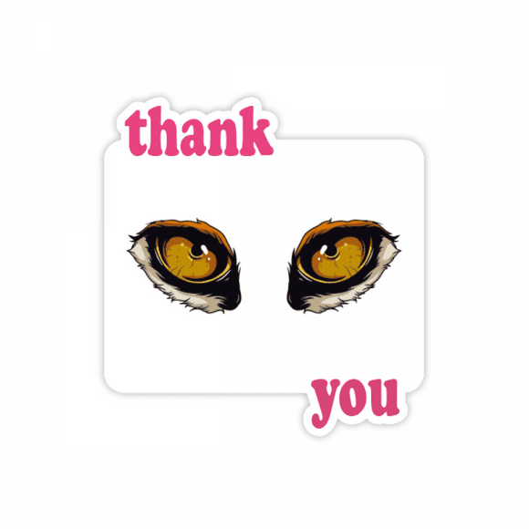 Cartoon Animal Fox Eye Decoration Thank You Stickers Quote Grateful