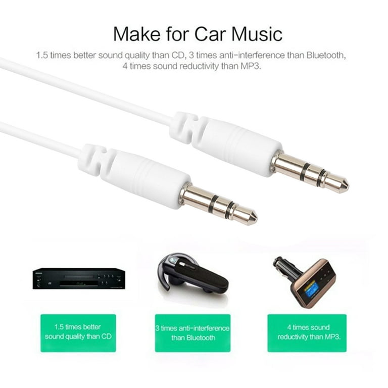 Aktudy 3.5 mm Stereo Jack Audio Cable 1/8 to 1/8 Male AUX Cord for 