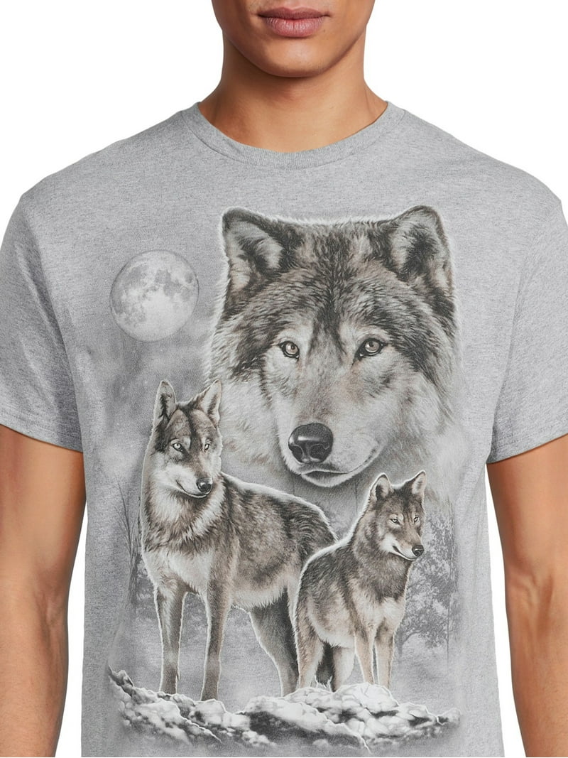 Humor Men's Wolf Sketch Graphic T-Shirt, Sizes S-3XL - Walmart.com