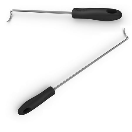 Pigtail Food Flipper Fork - Pigtail Food Flipper & Turner Hooks - Large + Small Barbecue & Cooking Turners For Turning Bacon Steak Meat Vegetables Sausage Fish and More