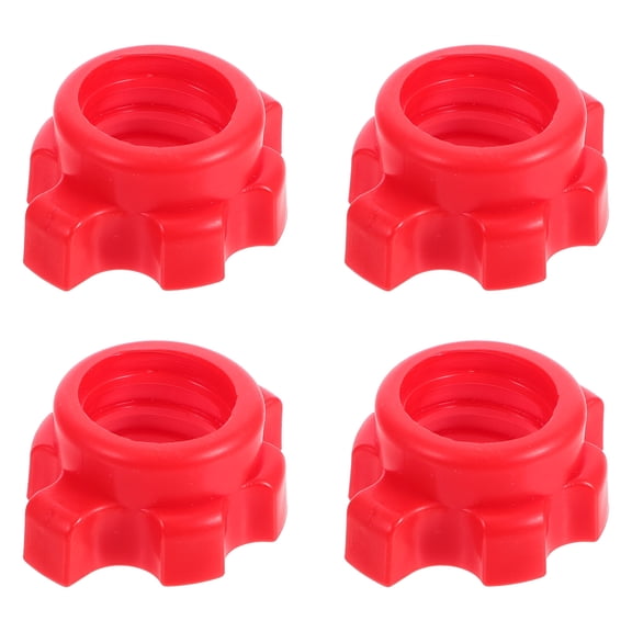 Pawsdot Durable Red Pe Dumbbell Bar Nut for Fitness Equipment Fixation 4Pcs
