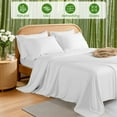 thumbnail image 6 of Sonoro Kate 100% Organic Luxurious Bamboo Sheets, King Sheet Set 6-Piece with 16" Deep Pocket, Silky Smooth Luxury Bed Sheets, White, 6 of 8