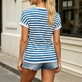 thumbnail image 5 of Neewe Womens Summer Tops Short Sleeve Casual Shirts Striped Tee Trendy 2026 Basics V Neck Tshirt, 5 of 5