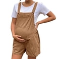 thumbnail image 2 of ZVNAΖH Maternity Overall Shorts, Comfy Adjustable Waist Casual Breathable Overall Shorts, Summer 5 Inch Pregnancy Short Overalls, 2 of 8