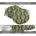 thumbnail image 2 of Vargottam Indoor/Outdoor Round Bistro Chair Cushions Block Print 15-Inch Bistro Chair Pads Waterproof Seat Chair Cushion For Home/Office- Set Of 2 (Olive Green), 2 of 7