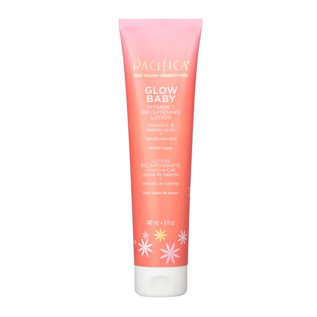 Pacifica Body Lotion Glow Baby Humectante con vitamina C - para iluminar la piel - con extractos de plantas superalimentos y cuidado de vitamina C y E Belleza limpia Vegano y libre de crueldad Probado