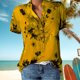 thumbnail image 1 of Camisas Estampadas Primavera Verano Camisa Casual Elegante Oficina Blusa Simple Tallas Grandes (Amarillo 5XL) Cgtredaw Para estrenar, 1 of 1