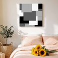 thumbnail image 4 of Canvas Wall Art Abstract Art Canvas Art Print White Black Gray Splice Pictures Wall Decor for Living Room Bedroom Artwork Decorations Stretched Framed Ready to Hang 8"x8", 4 of 9