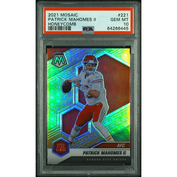 Patrick Mahomes Chiefs 2021 Mosaic Honeycomb SSP Prizm Card #221 PSA 10 Gem Mint