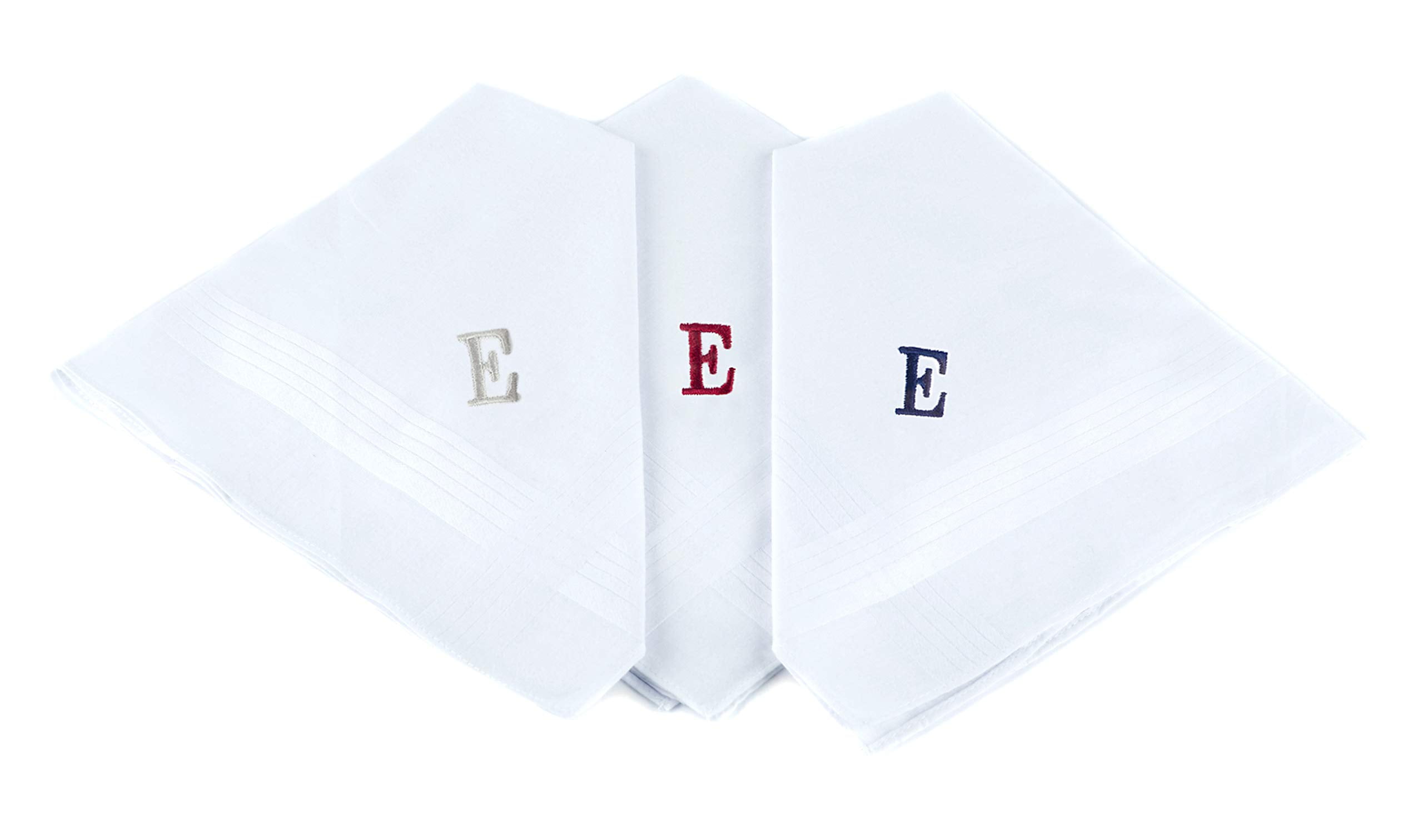 Set of 3 Monogrammed Embroidered Gents Handkerchiefs I Fathers Day 