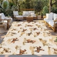 thumbnail image 3 of Outdoor Rug 5x8 ft Farmhouse Western Waterproof Outdoor Patio Rug Mat Non Slip Outside Area Rugs Carpet for RV,Camping,Porch,Deck,Pool,Balconybackyard,Cowboy Desert Horse Print Brown Beige, 3 of 9