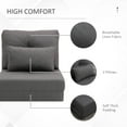 thumbnail image 6 of HOMCOM Convertible Flip Chair, Floor Lazy Sofa, Folding Couch Bed with Adjustable Backrest, Metal Frame and Pillows for Living Room Bedroom, Dark Gray, 6 of 10