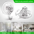 thumbnail image 6 of LUXEAR Suction Cup Hooks, Strong Clear Heavy Duty Vacuum Shower Hooks, Removable Reusable Waterproof Suction Cups for Windows Kitchen Bathroom Christmas Garland Decorations - 2 Pack, 6 of 11