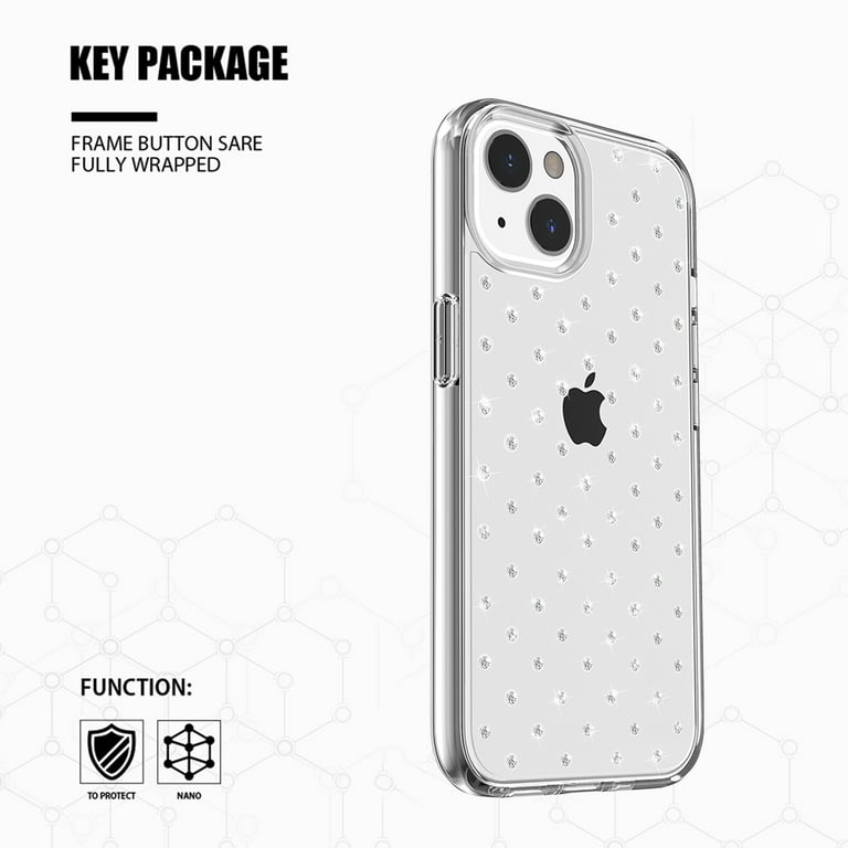 For Iphone 15 Plus 6.7 Iphone 14 Plus 6.7 Clarity Diamond Collection Thick  Clear Protective Case With High Quality Tpu And Embedded Spot Swarovski  Diamond - Clear 