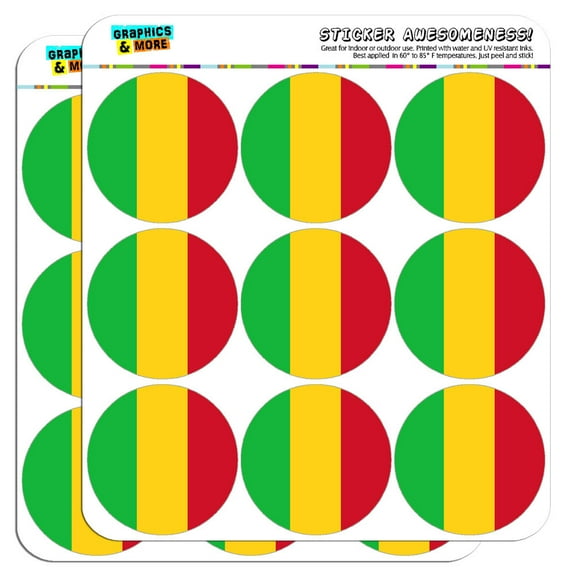 Mali National Country Flag 2" Scrapbooking Crafting Stickers