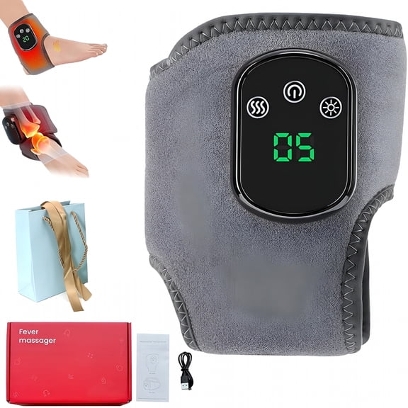 XIRQI Foot Renew Triple Method Massager,Portable Foot Massager with 3 Vibration Modes & 5 Heat Levels,One Size,3 in 1 Wireless Heated Ankle Wrap for Neuropathy