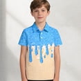 thumbnail image 2 of JIAYUE Child Boys Beach Shirts Ice Cream Print Button Front Summer Classic Tee Lapel Short Sleeve Casual Vacation Top For Kids, 2 of 5