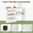 thumbnail image 6 of Costway Folding Sewing Table Rolling Craft Station with 3 Storage Bins & Charging Station White, 6 of 11