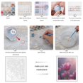 thumbnail image 3 of Paint By Numbers Kit for Adults Beginner - Pink Tulip Soft Glow Blossom DIY Canvas Painting Kits for Adults, Frameless Paint By Number for Adults for Home Wall Decor 16x20 Inch, 3 of 7