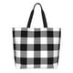 thumbnail image 1 of Balery White And Black Plaid Bolsa Tote Estilo Estético con Cremalleras, Bolsa de Hombro, Bolsa de Compras Grande y Plegable, 1 of 8