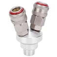 thumbnail image 3 of Conector de 2 vías, componente neumático cromado, acero al carbono, rosca G1/2, acoplador rápido, 3 of 12
