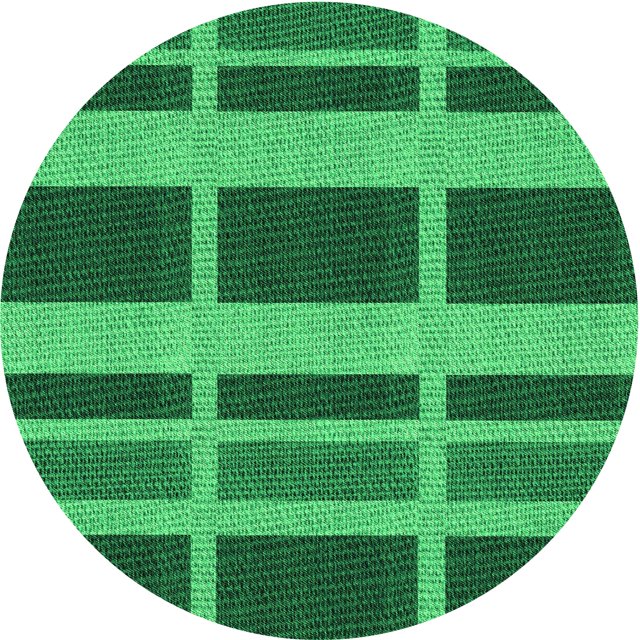 Ahgly Tapis Rond Lavable en Machine Intérieur Transitionnel Vert Émeraude Profond, 8 Pieds Rond
