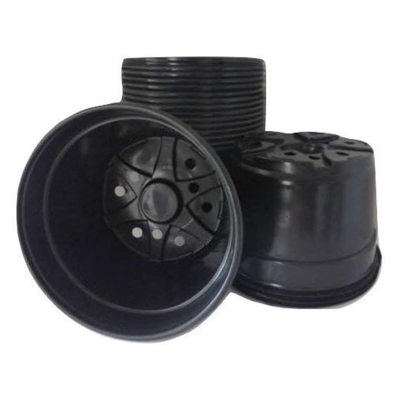 8" Mum Pot - Black Plastic - 25 Count - - Pot (25)
