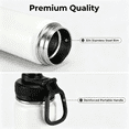 thumbnail image 3 of Boyun Daj 25oz Water Bottle with Handle, 304 Stainless Steel Double Wall Vacuum, Leak Proof Wide Mouth Sports Bottle, BPA Free, Keep Hot & Cold, White, 3 of 6