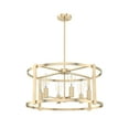 thumbnail image 2 of Hunter - Astwood 6-light Alturas Gold, Large Chandelier, Dimmable, Caged Style, Drum Shaped, for Bedrooms, Dining, Living Rooms - 19960, 2 of 8