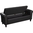 thumbnail image 6 of 65 Inch Bedroom Bench, End of Bed Bench with Storage, Bed Benches for Foot of Bed, Faux Leather Window Bench with Tufted Button and Nailhead Trim, Upholstered Storage Bench with Rolled Arms, Black, 6 of 18