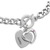 Personalized Silver-Plated Name & Birthstone Heart Charm Bracelet