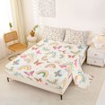 thumbnail image 2 of Manfei Bohemian Rainbow King Sheets, Butterfly Floral Bedding, Cream, 4-Piece, 1 Flat Sheet, 1 Fitted Sheet and 2 Pillowcases, 2 of 6