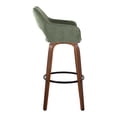 thumbnail image 5 of Mustang 30" Fixed-Height Barstool Set of 2, Bar Stools Swivel, Bar Chairs, Swivel Bar Stools Set of 2 with Back, Bar Stools for Kitchen Island (Green Fabric), 5 of 6