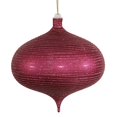 thumbnail image 1 of Vickerman 8" Magenta Matte Shatterproof Onion Ornament with Matching Glitter Stripes comes with Secured Cap, 1 of 1