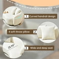 thumbnail image 4 of 101’’ Modern Mid-Century Curved Sofa, 3 Seater Couch Beige Boucle Teddy Fleece Irregular Special-Shaped Couch with 4 Throw Pillows Upholstered 3 Seater Sofa for Livingroom Bedroom Office, Beige, 4 of 8
