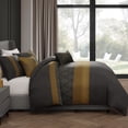 thumbnail image 4 of Bebejan Golden Hex 5 Piece Comforter Set, Queen, 100% Cotton Sateen, Reversible, All Season, Cozy Comfort, 4 of 11