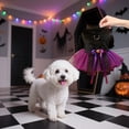 thumbnail image 4 of Halloween Witch Dog Dress,Gothic Lolita Pet Costume With Black Velvet Top, Purple Tutu Skirt & Bow Gem, Princess Outfit For Small Dogs Cats Puppy Party Wear New, 4 of 5