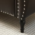 thumbnail image 6 of Modern Faux Leather End of Bed Storage Bench with Rolled Arms, Flip Top Upholstered Storage Ottoman Nailhead Trimmed Sofa Stool with Solid Wood Legs for Bedroom Living Room, 6 of 15