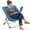 BLUE, variant on ARKANTOS Folding Saucer Chair for Adults, Comfy Chair for Bedroom and Living Room, Faux Fur Lounge Chair ,Gray
